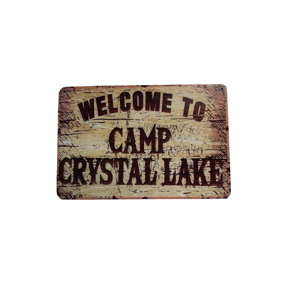 Welcome To Camp Crystal Lake Tin Metal Sign 12x8 Horror Movie Wall Decor